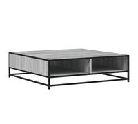 vidaXL Coffee Table Grey Sonoma 100x100x30 cm Engineered Wood and Metal, Grey