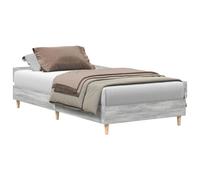 vidaXL Bed Frame Engineered Wood Grey Sonoma 100x200 cm No Mattress