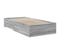 (grey sonoma, 100 x 200 cm) vidaXL Bed Frame with Drawers Bed Base Grey Sonoma 140x200 cm Engineered Wood