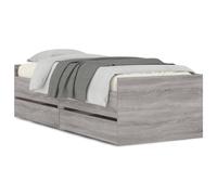 (grey sonoma, 100 x 200 cm) vidaXL Bed Frame with Drawers Bedroom Bed Base Mattress Foundation Bedstead