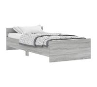 vidaXL Bed Frame without Mattress Grey Sonoma 100x200 cm Engineered Wood