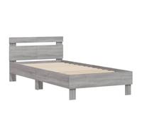 (grey sonoma, 100 x 200 cm) vidaXL Bed Frame with Headboard Bed Base Mattress Foundation Engineered Wood