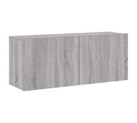 vidaXL 2 Door Grey Sonoma Wall Mounted TV Cabinet - Size: 41 x 100 x 30cm - Wilko