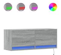 (grey sonoma, 100 x 31 x 38 cm) vidaXL TV Wall Cabinet with LED Floating TV Wall Unit Floating TV Cabinet