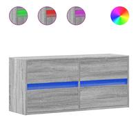 (grey sonoma, 100 x 31 x 45 cm/ 1 pcs) vidaXL TV Wall Cabinet with LED Lights TV Unit Wall Mounted Cabinet