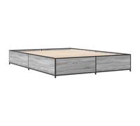 (grey sonoma, 120 x 190 cm) vidaXL Bed Frame Bed Base Sonoma Oak 160x200 cm Engineered Wood and Metal