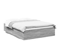 (grey sonoma, 120 x 200 cm/ 35 cm) vidaXL Bed Frame Home Bed Base Bedstead Brown Oak 140x190 cm Engineered Wood