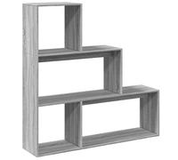 (grey sonoma, 123 x 29 x 123 cm) vidaXL Room Divider Bookcase Bookshelf 4-Tier Shelf Book Rack Engineered Wood