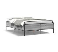(grey sonoma, 135 x 190 cm/ 44 cm) vidaXL Bed Frame Home Bed Base Mattress Foundation Engineered Wood and Metal