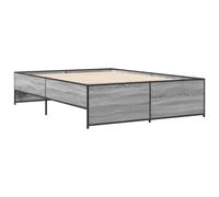 (grey sonoma, 135 x 190 cm) vidaXL Bed Frame Bed Base Bedstead Black 120x200 cm Engineered Wood and Metal