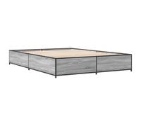 (grey sonoma, 135 x 190 cm) vidaXL Bed Frame Bed Base Sonoma Oak 160x200 cm Engineered Wood and Metal