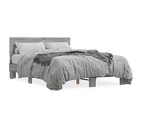 (grey sonoma, 135 x 190 cm) vidaXL Bed Frame Home Bed Base Sonoma Oak 90x200 cm Engineered Wood and Metal