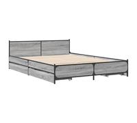 (grey sonoma, 135 x 190 cm) vidaXL Bed Frame with Drawers Bed Base Mattress Foundation Engineered Wood