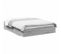 (grey sonoma, 135 x 190 cm) vidaXL Bed Frame with Drawers Bed Black 135x190 cm Double Engineered Wood