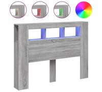 vidaXL Led Headboard Grey Sonoma 140X18.5X103.5 Cm Engineered Wood, Grey