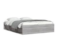 (grey sonoma, 140 x 190 cm) vidaXL Bed Frame Bedroom Mattress Foundation Guest Room Bedstead Bed Base
