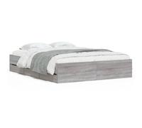 (grey sonoma, 140 x 200 cm) vidaXL Bed Frame with Drawers Mattress Foundation Bed Base Engineered Wood