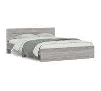 (grey sonoma, 140 x 200 cm) vidaXL Bed Frame with Headboard Bedroom Bed Base Mattress Foundation Bedstead