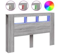 (grey sonoma, 160 x 18.5 x 103.5 cm) vidaXL LED Headboard Bed Header Bedroom Storage Bed Headboard Engineered Wood