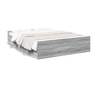 vidaXL Bed Frame With Drawers Without Mattress Grey Sonoma 160X200 cm, Grey