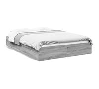 (grey sonoma, 160 x 200 cm) vidaXL Bed Frame with Drawers Bed Black 135x190 cm Double Engineered Wood