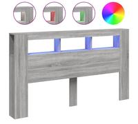 vidaXL Led Headboard Grey Sonoma 180X18.5X103.5 Cm Engineered Wood, Grey