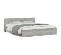 vidaXL Bed Frame Without Mattress Grey Sonoma 180X200 cm Super King, Grey
