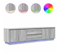 (grey sonoma, 193.5 cm) vidaXL TV Cabinet with LED Lights Old Wood 193.5x41x50 cm TV stand