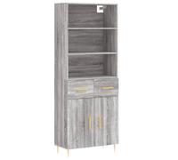 (grey sonoma, 2 doors 2 drawers) vidaXL Highboard Sideboard Cupboard Side Cabinet Grey Sonoma Engineered Wood