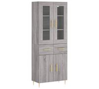 (grey sonoma, 2 doors 2 drawers) vidaXL Highboard Sideboard Tall Storage Cabinet Side Cabinet Engineered Wood