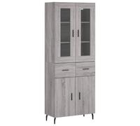 (grey sonoma, 2 doors 2 drawers) vidaXL Highboard Sideboard Tall Storage Cabinet Side Cabinet Engineered Wood