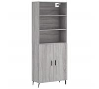 (grey sonoma, 2 doors) vidaXL Highboard Sideboard Storage Cabinet High Gloss White Engineered Wood