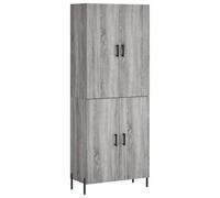 (grey sonoma, 2 doors) vidaXL Highboard Sideboard Storage Cabinet Side Cabinet White Engineered Wood