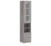(grey sonoma, 2 drawers 2 shelves) vidaXL Highboard Sideboard Cupboard Storage Cabinet Smoked Oak Engineered Wood