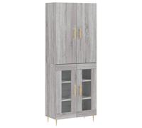 (grey sonoma, 2 glass doors) vidaXL Highboard Sideboard Storage Cabinet Side Cabinet White Engineered Wood