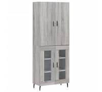 (grey sonoma, 2 glass doors) vidaXL Highboard Sideboard Storage Cabinet Side Cabinet White Engineered Wood