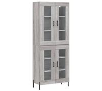 (grey sonoma, 2 glass doors) vidaXL Highboard Sideboard Tall Storage Cabinet Side Cabinet Engineered Wood
