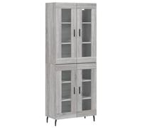 (grey sonoma, 2 glass doors) vidaXL Highboard Sideboard Tall Storage Cabinet Side Cabinet Engineered Wood