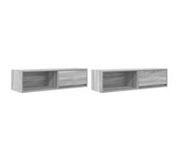 (grey sonoma, 2 pcs/ 100 cm) vidaXL TV Cabinet Sonoma Oak 80x31x25.5 cm Engineered Wood TV bench
