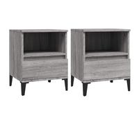 vidaXL Bedside Cabinets 2 pcs Grey Sonoma 40x35x50 cm