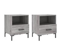 (grey sonoma, 2 pcs) vidaXL Bedside Cabinet Bed Table Nightstand Side Table White Engineered Wood