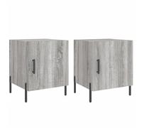 Bedside Cabinet Grey Sonoma 40x40x50 cm Engineered Wood Modern with Iron Legs.