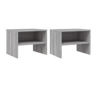 (grey sonoma, 2 pcs) vidaXL Bedside Cabinet Home Telephone Nightstand Bed Table Engineered Wood