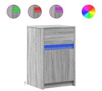 Vidaxl Bedside Cabinets With Led Lights 2 Pcs Grey Sonoma Engineered Wood