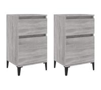 vidaXL Bedside Cabinets, Bedside Table for Bedroom, Nightstand with Storage, Telephone Stand Bed Cabinet, Industrial Style, 2 pcs Grey Sonoma