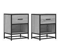 (grey sonoma, 2 pcs) vidaXL Bedside Cabinets Nightstand Bed Side Table Engineered Wood