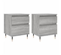 (grey sonoma, 2 pcs) vidaXL Bedside Cabinets Nightstand Side Table Bed Cabinet Engineered Wood