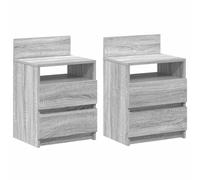 Bedside Cabinets with 2 Drawers Nightstand Bed Side Table Side Cabinet vidaXL