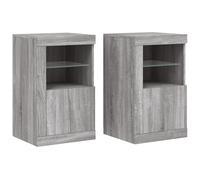 Side Cabinets with LED Lights 2 pcs Grey Sonoma Engineered Wood
