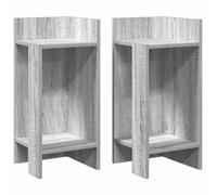 (grey sonoma, 2 pcs) vidaXL Side Tables with Shelf Hallway Tea End Table Centre Accent Sofa Table